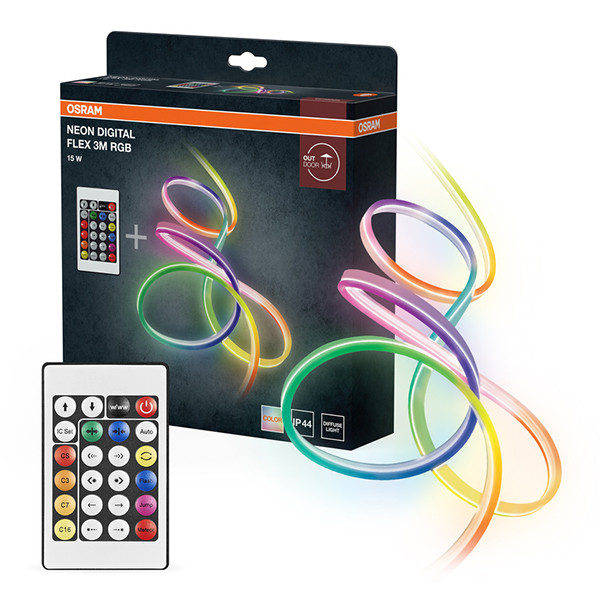 Osram Flex Neon Digital Led strip | Afstandsbediening | RGB | IP65 | 3 meter LOS02738 - 1