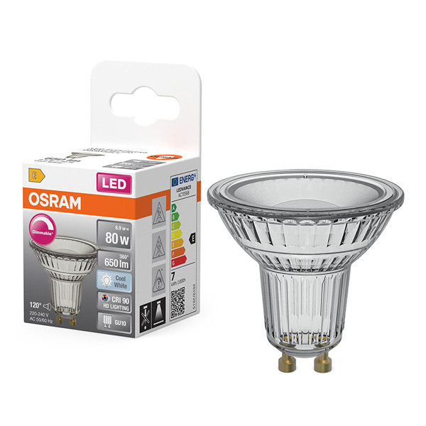 Osram GU10 LED spot | 4000K | 120° | Dimbaar | 6.9W (51W) LOS02186 - 1