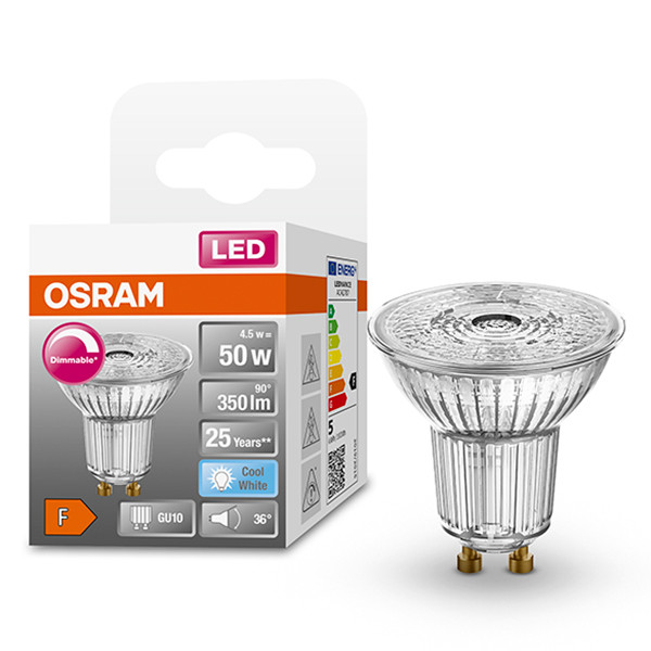 Osram GU10 LED spot | 4000K | Dimbaar | 4.5W (50W)  LOS00264 - 1
