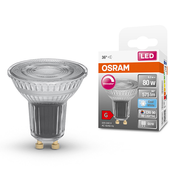 Osram GU10 LED spot | 4000K | Dimbaar | 8.3W (80W)  LOS00268 - 1