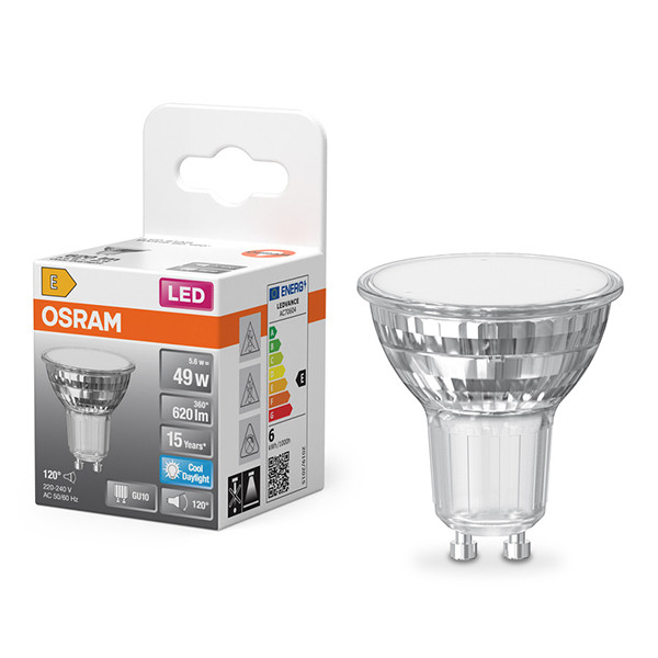 Osram GU10 LED spot | 6500K | 120° | 5.6W (49W) LOS02489 - 1