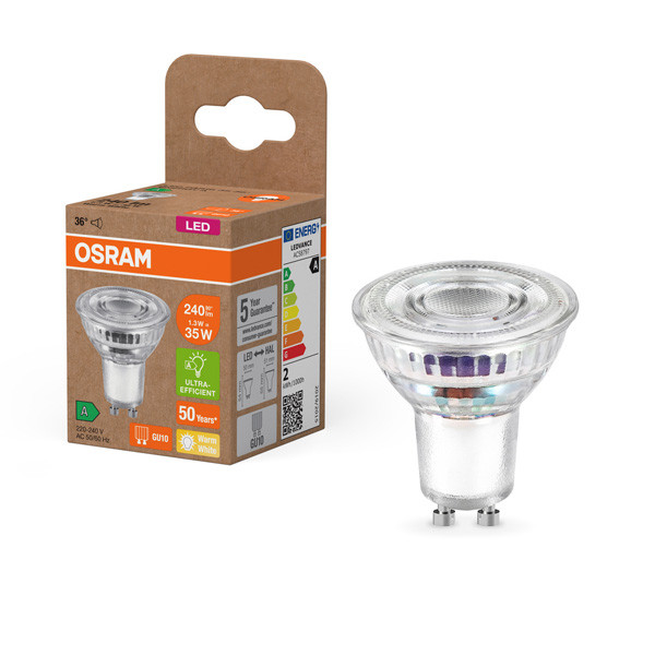 Osram GU10 LED spot | UltraEfficient | 2700K | 1.3W (35W) LOS00748 - 1