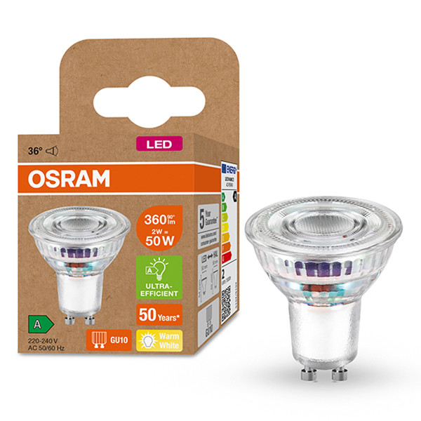 Osram GU10 LED spot | Ultra Efficient | 2700K | 2W (50W)  LOS00256 - 1
