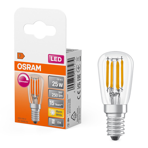 Osram LED lamp E14 | Buislamp T26 | Filament | 2700K | Dimbaar | 2.8W (25W) LOS01787 - 1