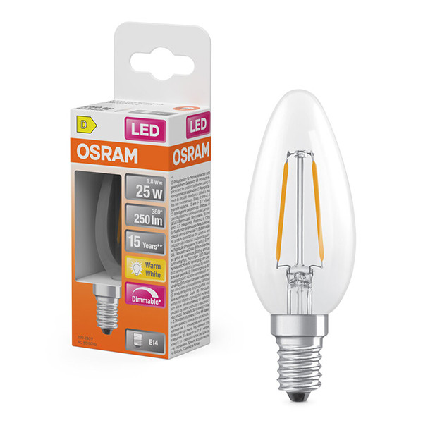 Osram LED lamp E14 | Kaars B35 | Filament | 2700K | Dimbaar | 1.8W (25W) LOS01843 - 1