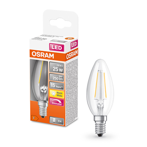 Osram LED lamp E14 | Kaars B35 | Filament | Helder | Dimbaar | 2700K | 2.8W (25W)  LOS00126 - 1