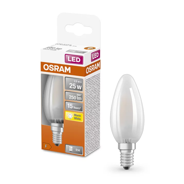 Osram LED lamp E14 | Kaars B35 | Mat | 2700K | 2.5W (25W)  LOS00150 - 1