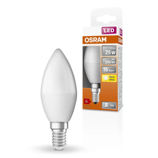 Osram LED lamp E14 | Kaars B35 | Mat | 2700K | 3.3W (25W)  LOS00154 - 1