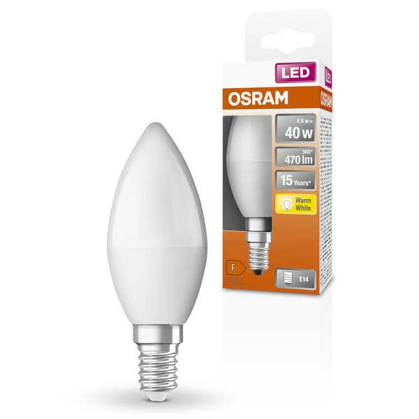 Osram LED lamp E14 | Kaars B35 | Mat | 2700K | 4.9W (40W)  LOS00156 - 1