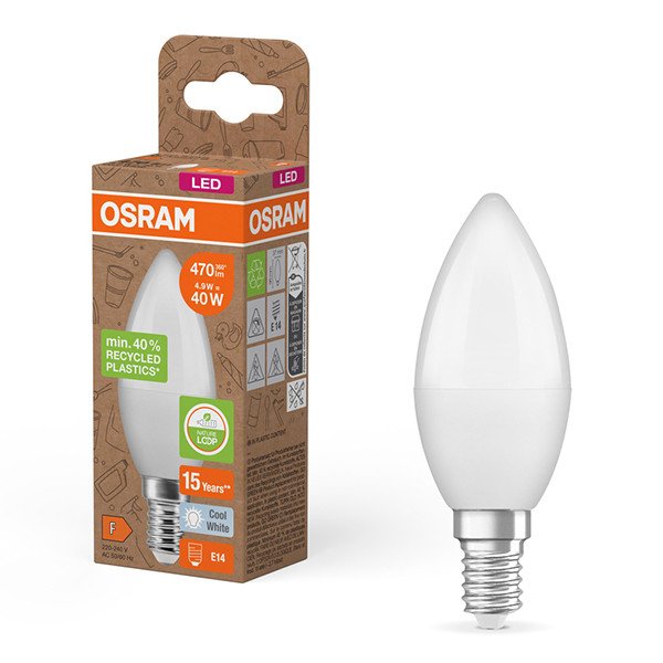 Osram LED lamp E14 | Kaars B37 | Mat | 4000K | 4.9W (40W)  LOS01291 - 1