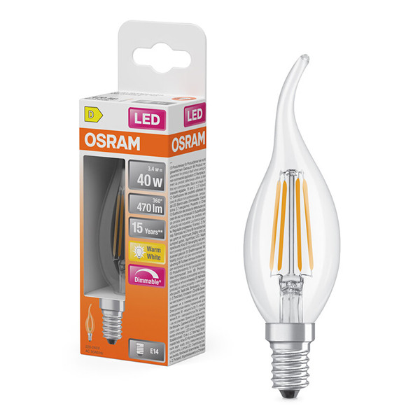 Osram LED lamp E14 | Kaars BA35 | Filament | Helder | 2700K | Dimbaar | 3.4W (40W) LOS01845 - 1