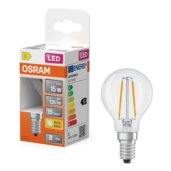 Osram LED lamp E14 | Kogel P45 | Filament | 2700K | 1W (15W) LOS01887 - 1