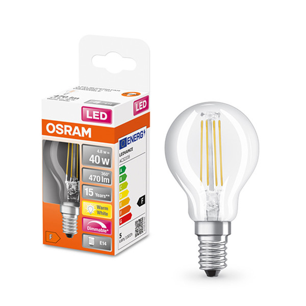Osram LED lamp E14 | Kogel P45 | Filament | 2700K | Dimbaar | 4.8W (40W) LOS00164 - 1