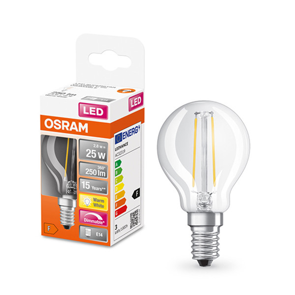 Osram LED lamp E14 | Kogel P45 | Filament | Helder | 2700K | Dimbaar | 2.2W (25W)  LOS00160 - 1