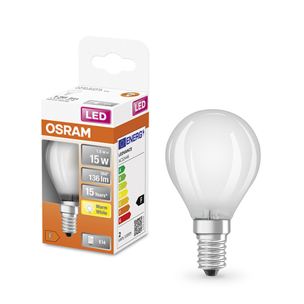 Osram LED lamp E14 | Kogel P45 | Mat | 2700K | 1.5W (15W)  LOS00192 - 1