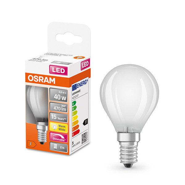 Osram LED lamp E14 | Kogel P45 | Mat | 2700K | Dimbaar | 4.8W (40W)  LOS00172 - 1