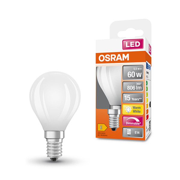 Osram LED lamp E14 | Kogel P45 | Mat | 2700K | Dimbaar | 5.5W (60W)  LOS00174 - 1