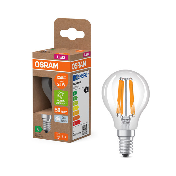 Osram LED lamp E14 | Kogel P45 | Ultra Efficient | Helder | Filament | 4000K | 1.2W (25W) LOS00920 - 1