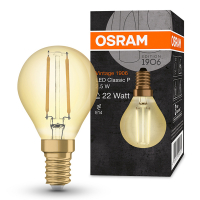Osram LED lamp E14 | Kogel P45 | Vintage 1906 | Filament | Goud | 2400K | 2.5W (22W)  LOS01495