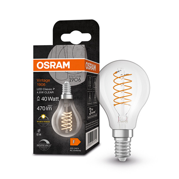 Osram LED lamp E14 | Kogel P45 | Vintage 1906 Spiral | Helder | 2700K | Dimbaar | 4.8W (40W)  LOS00463 - 1