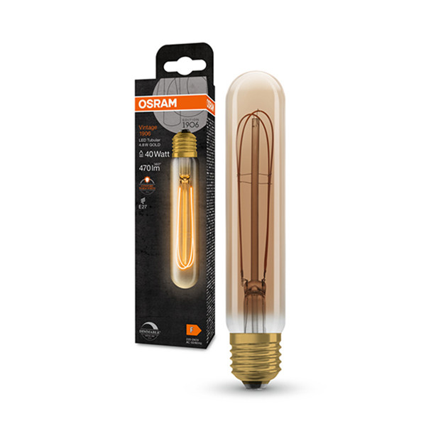 Osram LED lamp E27 | Buis T10 | Vintage 1906 | Goud | 2200K | Dimbaar | 4.8W (40W)  LOS00511 - 1