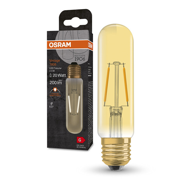 Osram LED lamp E27 | Buislamp T32 | Vintage 1906 | Filament | Goud | 2000K | 2.5W (20W)  LOS01515 - 1