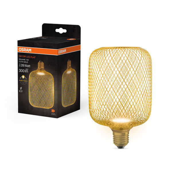 Osram LED lamp E27 | Decor Flat | Square 100 | Goud | 2700K | 3.5W (28W) LOS00786 - 1