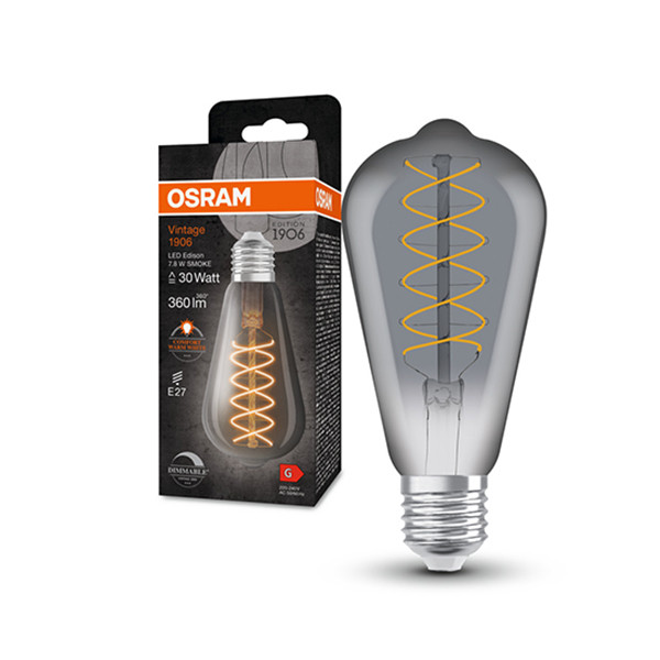 Osram LED lamp E27 | Edison | Vintage 1906 Spiral | Smoke | 1800K | Dimbaar | 7.8W (30W)  LOS00465 - 1