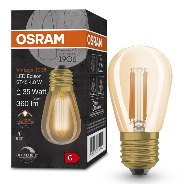 Osram LED lamp E27 | Edison ST45 | Vintage 1906 | Filament | Goud | 2200K | Dimbaar | 4.8W (33W) LOS02553 - 1