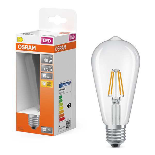 Osram LED lamp E27 | Edison ST64 | Filament | 2700K | 3.4W (40W) LOS01909 - 1
