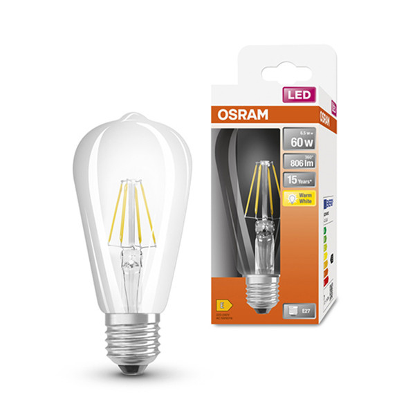 Osram LED lamp E27 | Edison ST64 | Filament | 2700K | 6.5W (60W) LOS00212 - 1