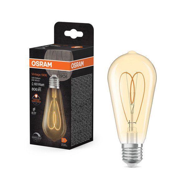 Osram LED lamp E27 | Edison ST64 | Filament | Goud | 2200K | Dimbaar | 8W (60W) LOS00856 - 1