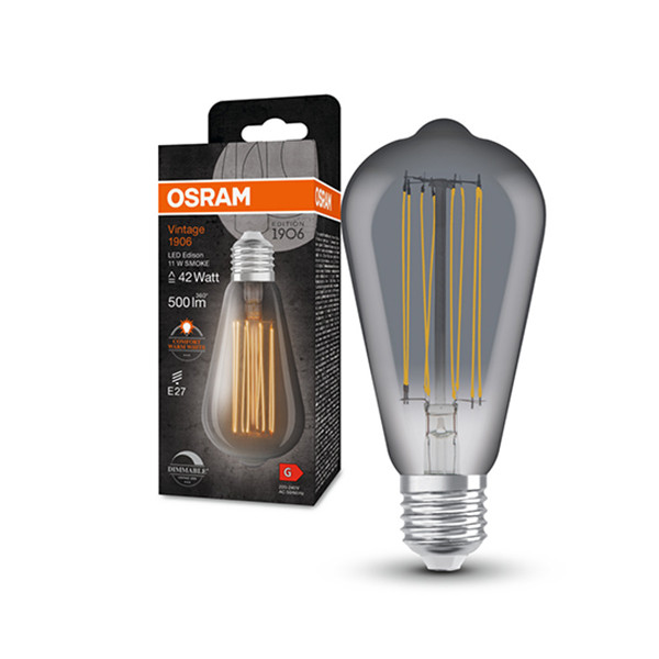 Osram LED lamp E27 | Edison ST64 | Vintage 1906 | Smoke | 1800K | Dimbaar | 11W (42W)  LOS00475 - 1