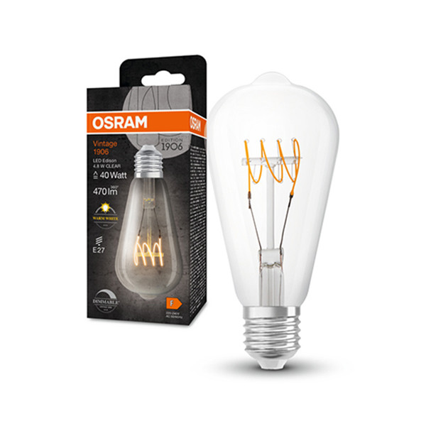 Osram LED lamp E27 | Edison ST64 | Vintage 1906 Spiral | Helder | 2700K | Dimbaar | 4.8W (40W)  LOS00455 - 1