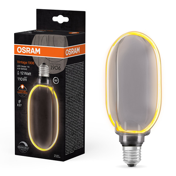 Osram LED lamp E27 | Globe G100 | Vintage 1906 | Filament | Smoke | 1800K | Dimbaar | 4W (12W)  LOS01759 - 1