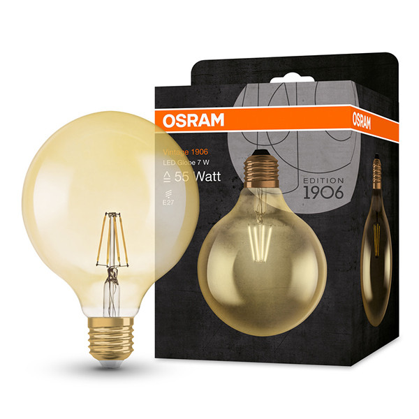 Osram LED lamp E27 | Globe G124 | Vintage 1906 | Filament | Goud | 2400K | 6.5W (50W) LOS01493 - 1