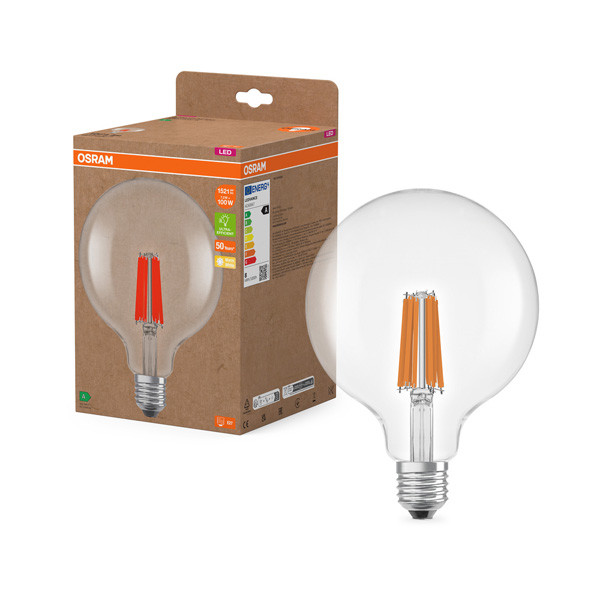 Osram LED lamp E27 | Globe G125 | Ultra Efficient | Filament | 2700K | 7.2W (100W) LOS01014 - 1