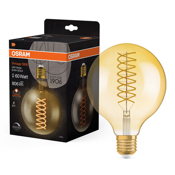 Osram LED lamp E27 | Globe G125 | Vintage 1906 | Filament | Goud | 2400K | Dimbaar | 8.4W (60W) LOS02551 - 1