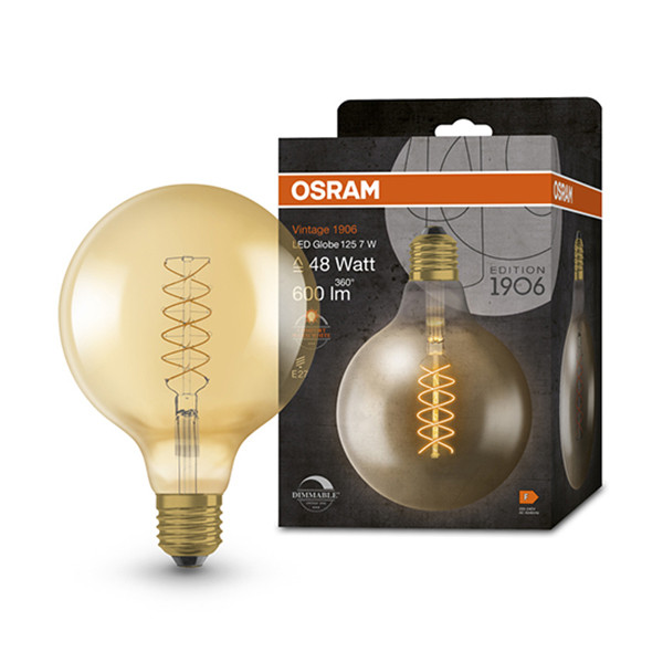 Osram LED lamp E27 | Globe G125 | Vintage 1906 Spiral | Goud | 2200K | Dimbaar | 7W (48W)  LOS00503 - 1