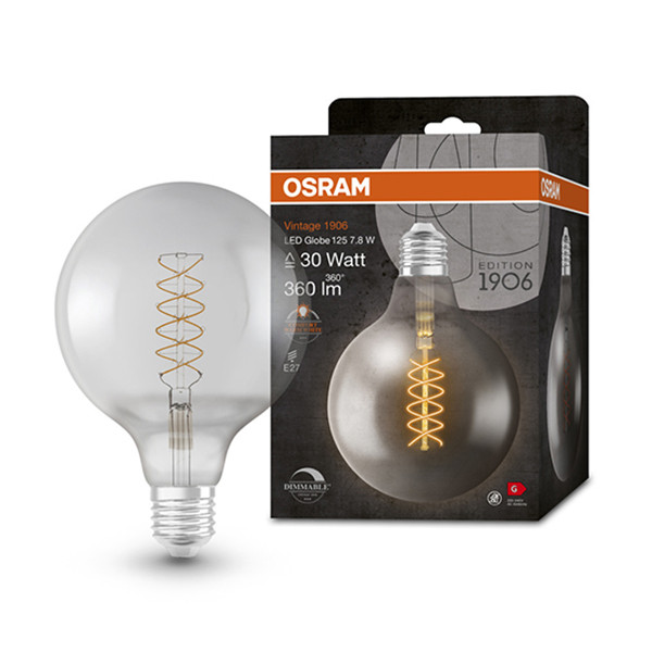 Osram LED lamp E27 | Globe G125 | Vintage 1906 Spiral | Smoke | 1800K | Dimbaar | 7.8W (30W)  LOS00471 - 1