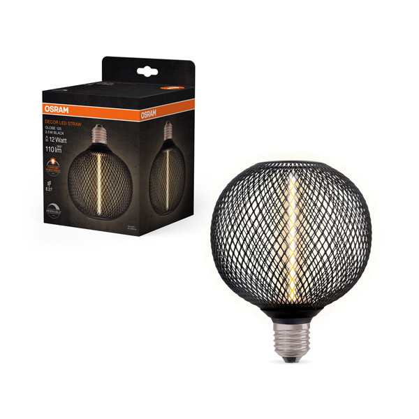 Osram LED lamp E27 | Globe G125 | Zwart | Filament | 1800K | Dimbaar | 3.5W (12W)  LOS00796 - 1
