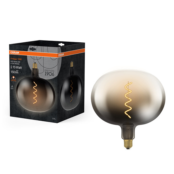 Osram LED lamp E27 | Globe G220 | Vintage 1906 | Filament | Smoke | 1800K | 4.5W (15W)  LOS01727 - 1