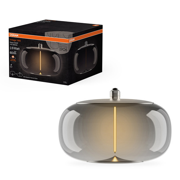 Osram LED lamp E27 | Globe G300 | Vintage 1906 | Filament | Smoke | 1800K | 4W (6W)  LOS01525 - 1