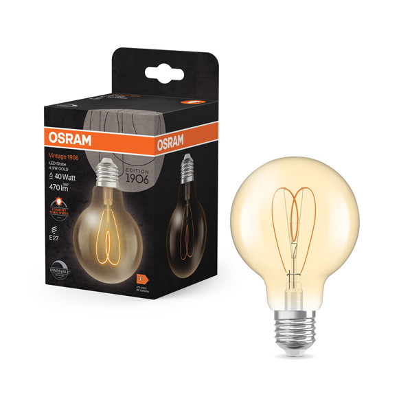 Osram LED lamp E27 | Globe G80 | Filament | Goud | 2200K | Dimbaar | 4.9W (40W) LOS00840 - 1
