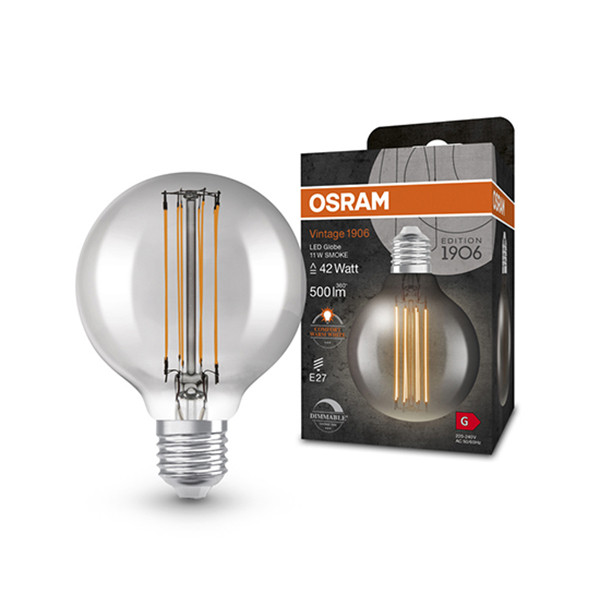 Osram LED lamp E27 | Globe G80 | Vintage 1906 | Smoke | 1800K | Dimbaar | 11W (42W)  LOS00477 - 1