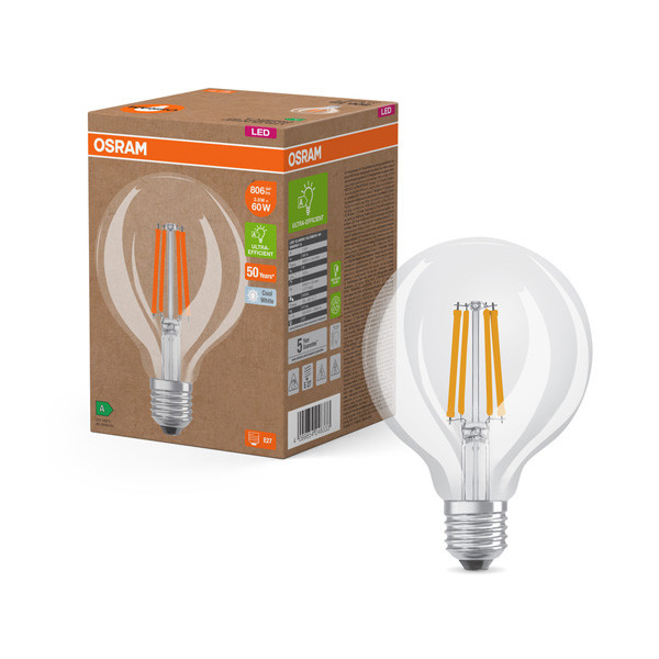 Osram LED lamp E27 | Globe G95 | Ultra Efficient | Filament | 4000K | 3.8W (60W) LOS01002 - 1