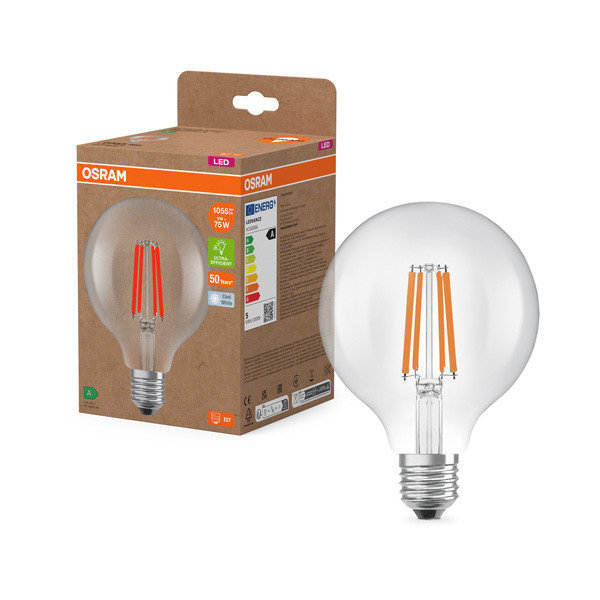 Osram LED lamp E27 | Globe G95 | Ultra Efficient | Filament | 4000K | 5W (75W) LOS01006 - 1
