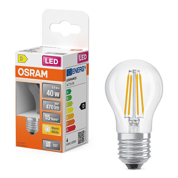 Osram LED lamp E27 | Kogel P45 | Filament | 2700K | 3.4W (40W) LOS01893 - 1