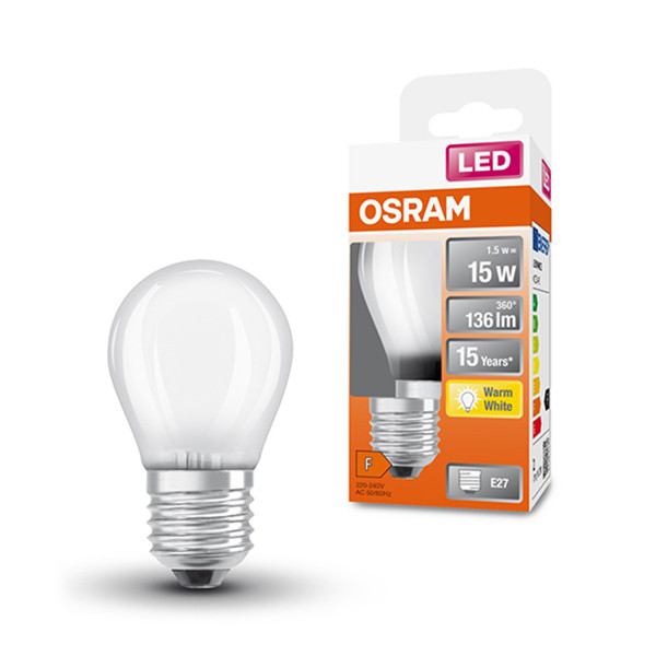 Osram LED lamp E27 | Kogel P45 | Mat | 2700K | 1.5W (15W)  LOS00190 - 1