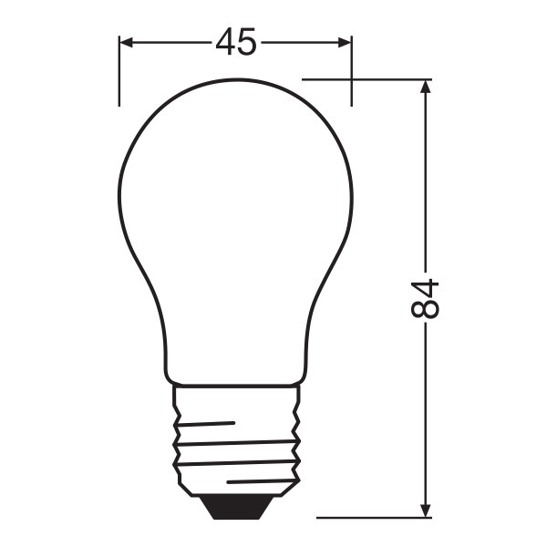 Osram LED lamp E27 | Kogel P45 | Mat | 2700K | 1W (15W)  LOS01125 - 2